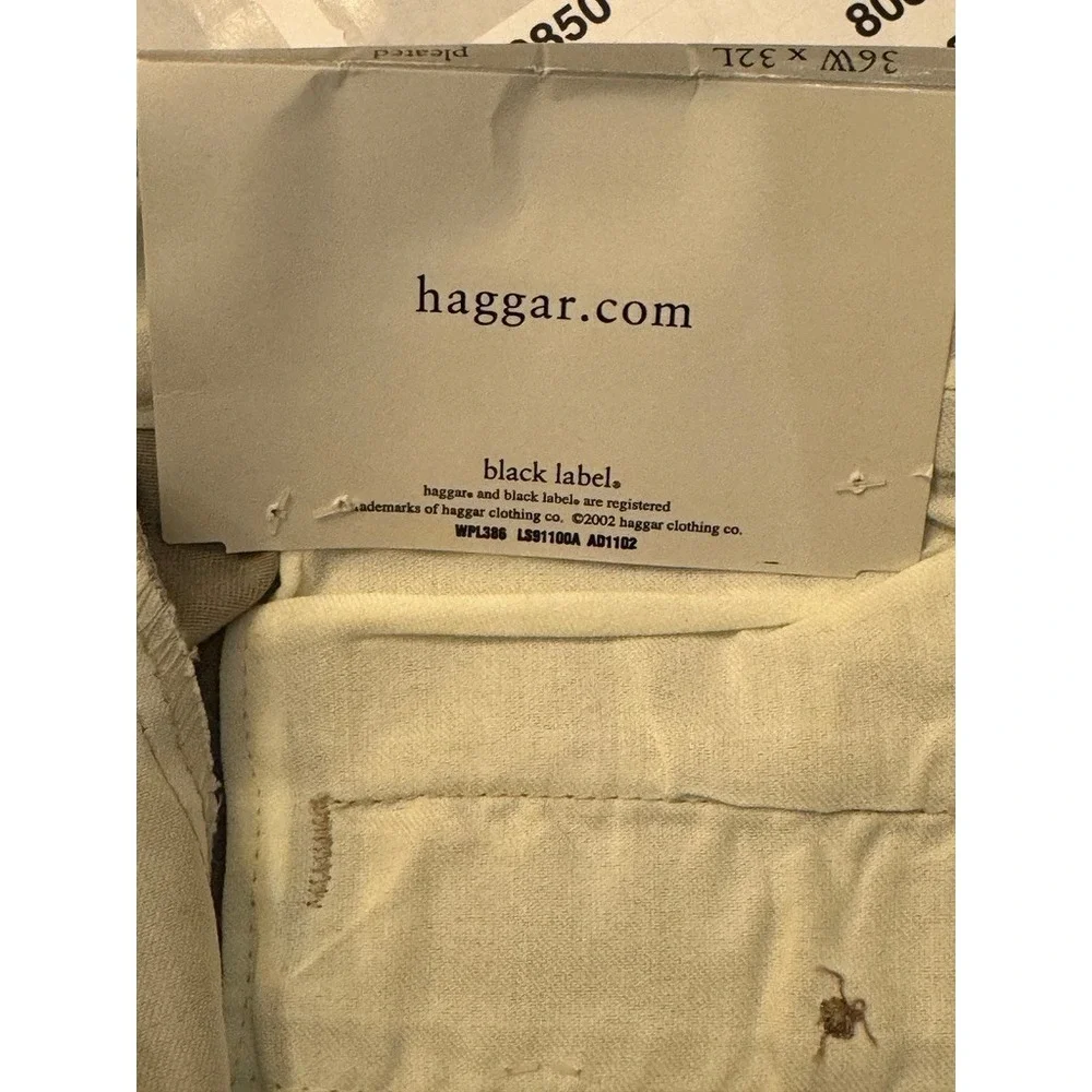 Vintage Haggar Black Label Khaki Pleated Chinos Mens 36x32 Comfort Fit Y2K NWT